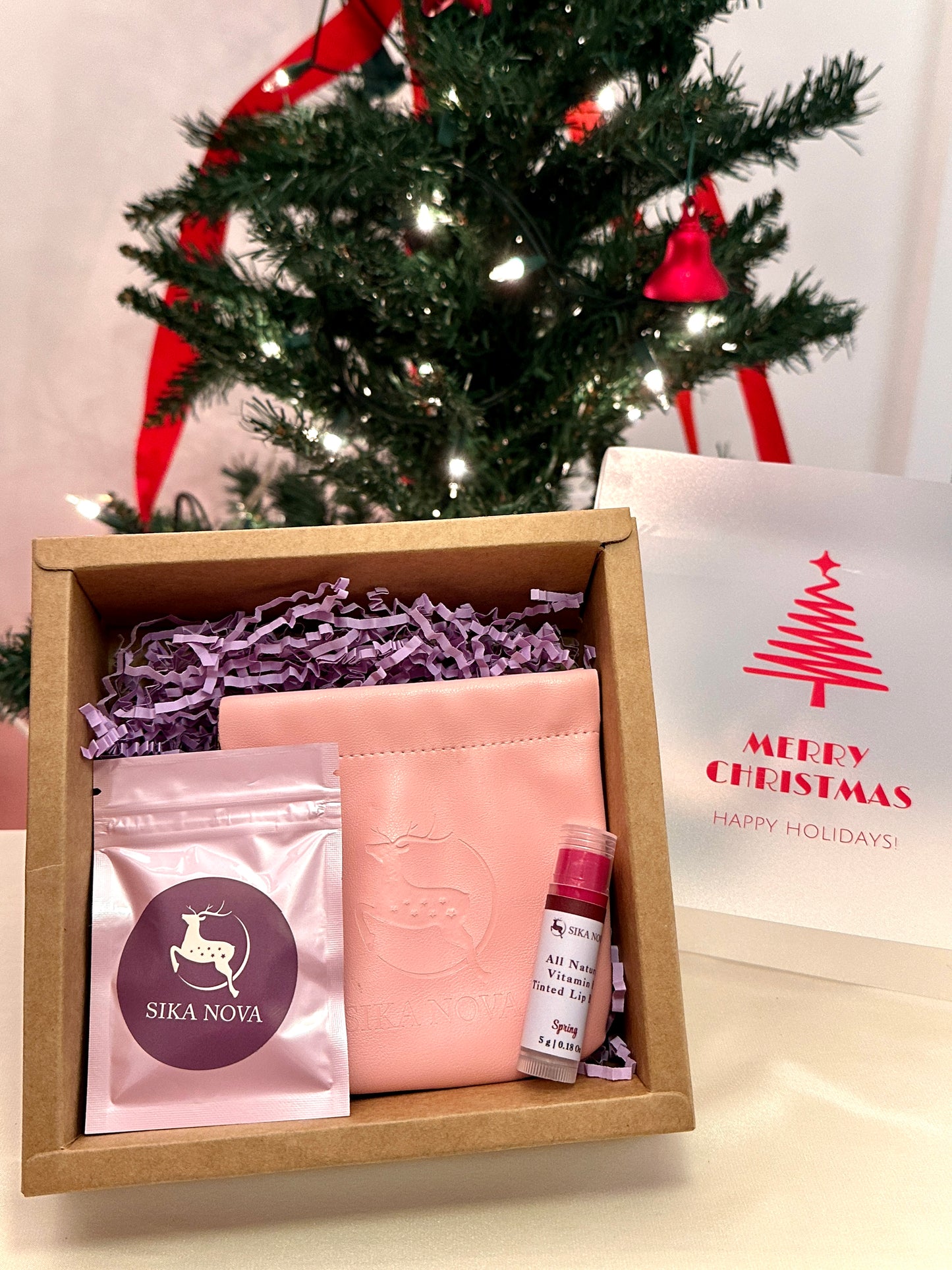 Travel Capsule serum set + tinted lip balm + Pouch